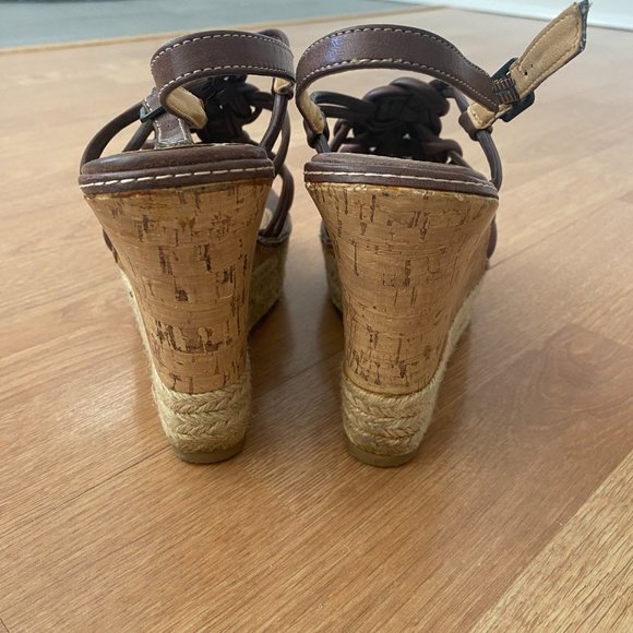 MIA Platform Wedge Sandals Brown Size 8.5 - Picture 2 of 4